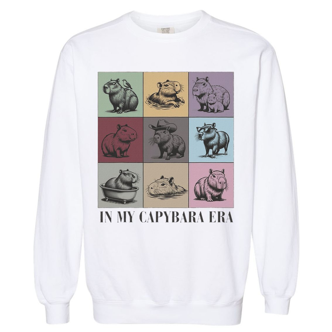 In My Capybara Era Capybara Lover Gift Garment-Dyed Sweatshirt