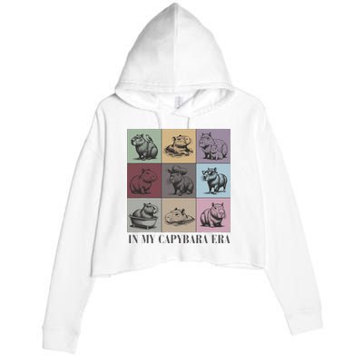 In My Capybara Era Capybara Lover Gift Crop Fleece Hoodie