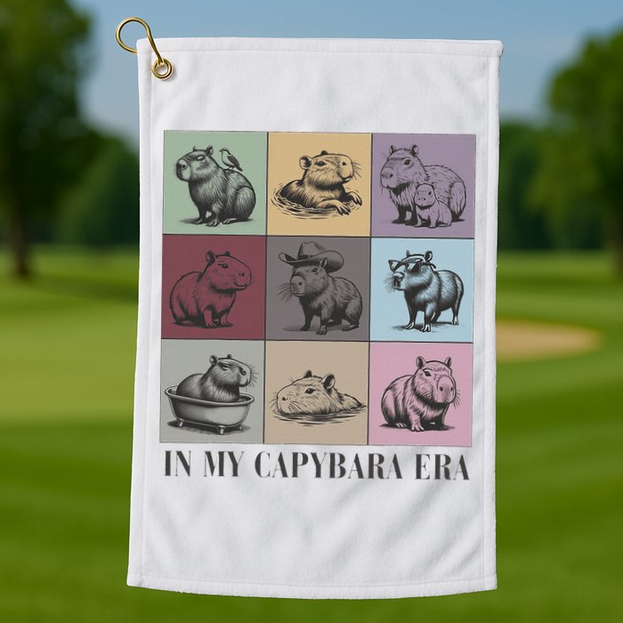 In My Capybara Era Capybara Lover Gift Golf Towel