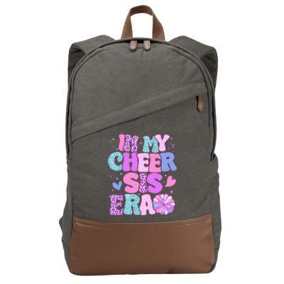 In My Cheer Sister Era Cheer Life Cheerleader Sport Cotton Canvas Backpack