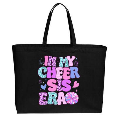 In My Cheer Sister Era Cheer Life Cheerleader Sport Cotton Canvas Jumbo Tote