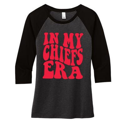 In My Chief Era Retro Football Season Women's Tri-Blend 3/4-Sleeve Raglan Shirt