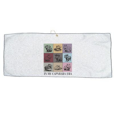 In My Capybara Era Capybara Lover Gift Large Microfiber Waffle Golf Towel