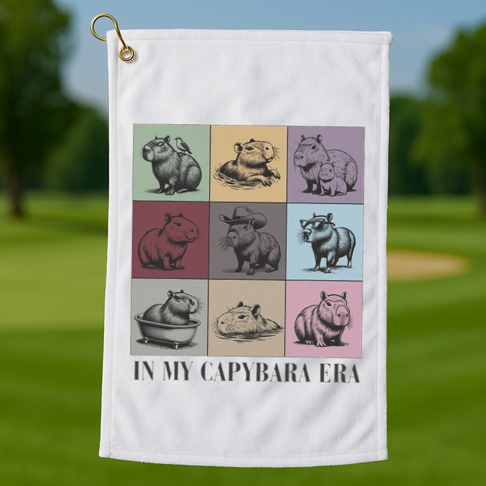In My Capybara Era Capybara Lover Gift Golf Towel