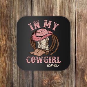 In My Cowgirl Era Groovy Cute Western Rodeo Cowgirl Coaster