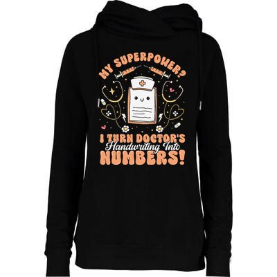 Icd Medical Coder Coding Worker Billing Handwriting Humor Womens Funnel Neck Pullover Hood