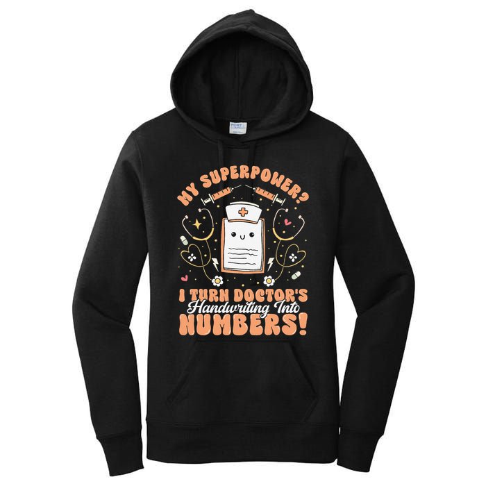 Icd Medical Coder Coding Worker Billing Handwriting Humor Women's Pullover Hoodie
