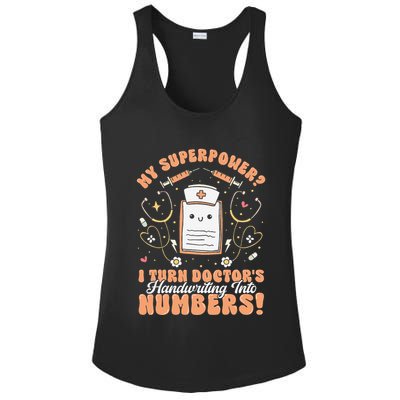 Icd Medical Coder Coding Worker Billing Handwriting Humor Ladies PosiCharge Competitor Racerback Tank