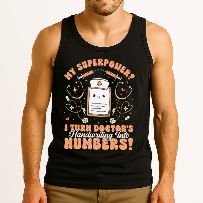 Icd Medical Coder Coding Worker Billing Handwriting Humor Tank Top