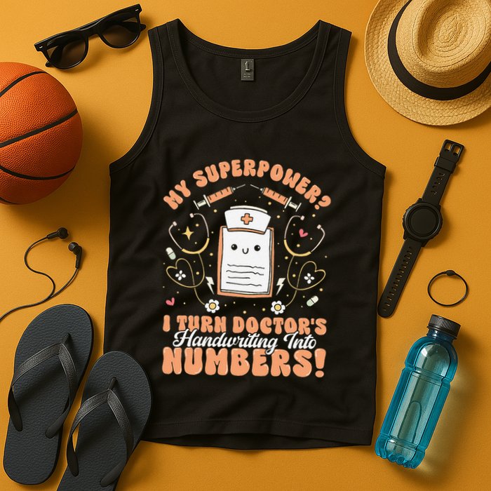 Icd Medical Coder Coding Worker Billing Handwriting Humor Tank Top