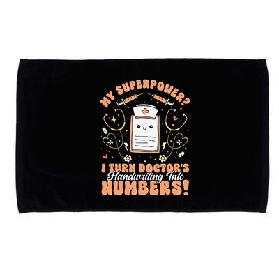Icd Medical Coder Coding Worker Billing Handwriting Humor Microfiber Hand Towel
