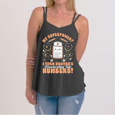 Icd Medical Coder Coding Worker Billing Handwriting Humor Women's Strappy Tank