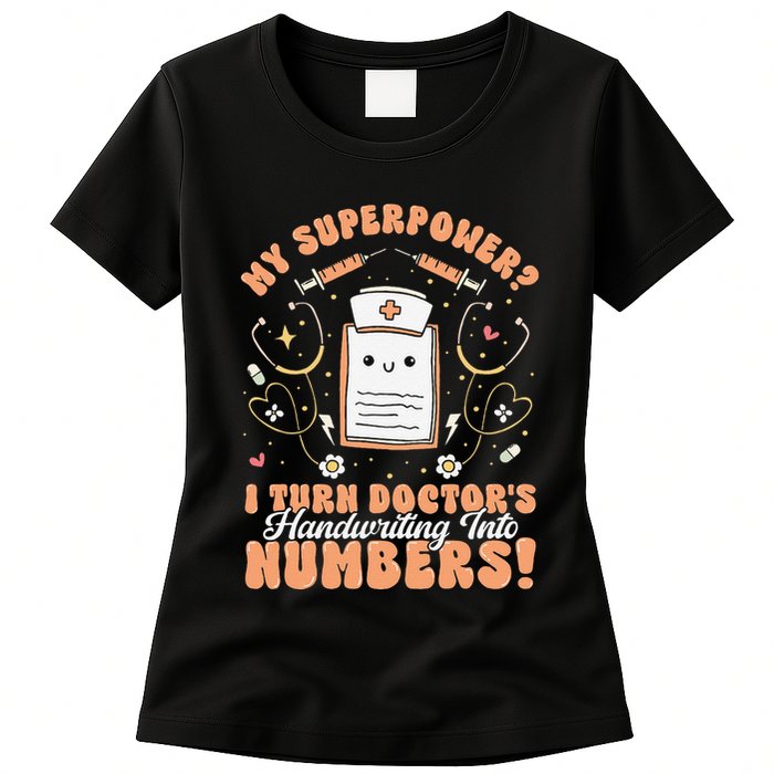 Icd Medical Coder Coding Worker Billing Handwriting Humor Womens T-Shirt
