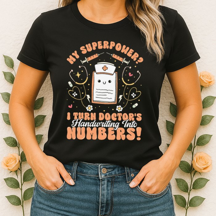 Icd Medical Coder Coding Worker Billing Handwriting Humor Womens T-Shirt