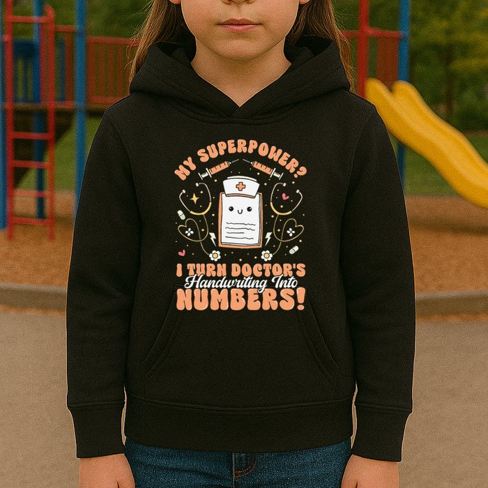 Icd Medical Coder Coding Worker Billing Handwriting Humor Kids Hoodie