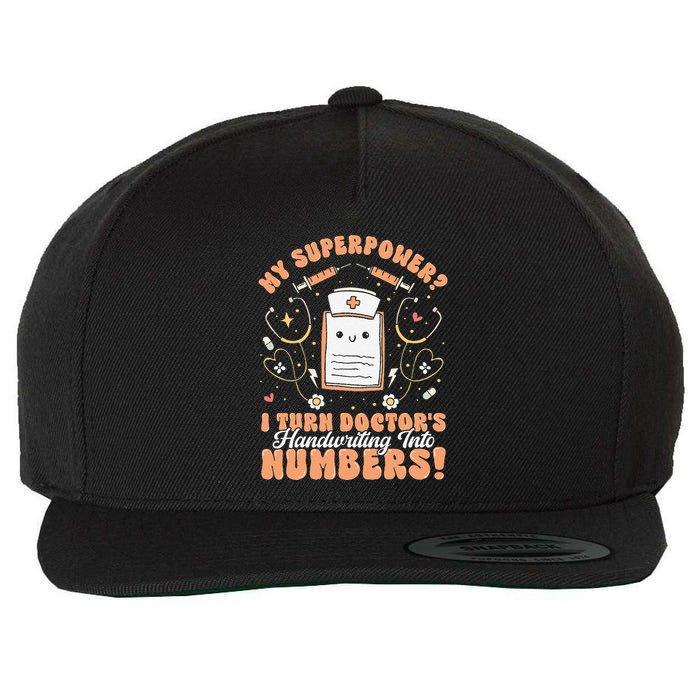 Icd Medical Coder Coding Worker Billing Handwriting Humor Wool Snapback Cap