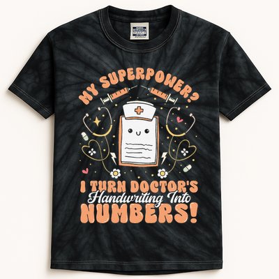Icd Medical Coder Coding Worker Billing Handwriting Humor Kids Tie-Dye T-Shirt