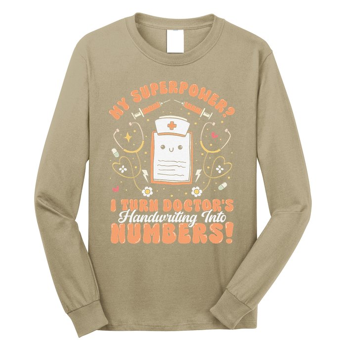 Icd Medical Coder Coding Worker Billing Handwriting Humor Long Sleeve Shirt