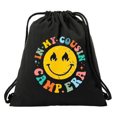 In My Cousin Camp Era Vintage Vacation Summer Camping Crew Drawstring Bag