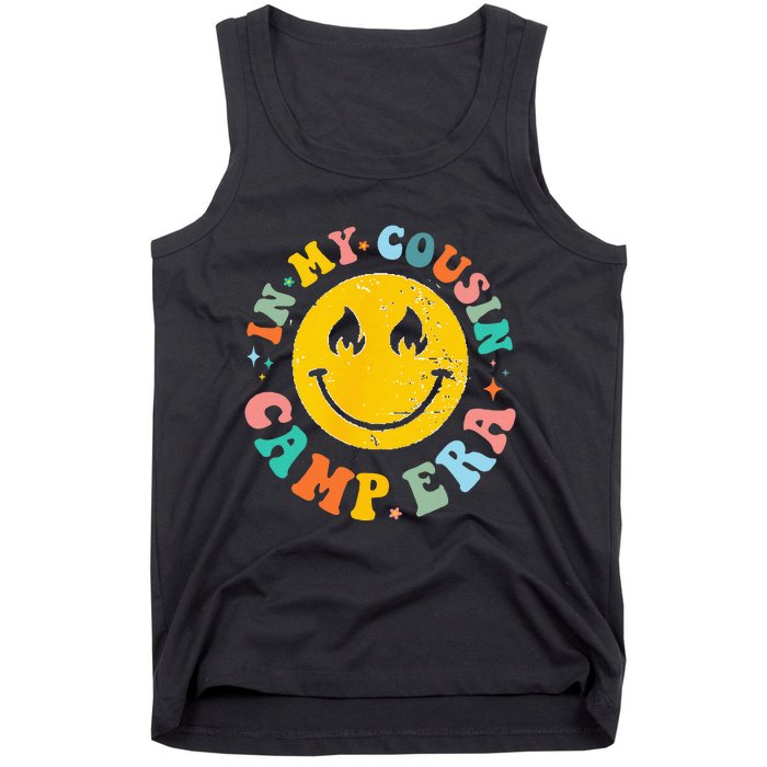 In My Cousin Camp Era Vintage Vacation Summer Camping Crew Tank Top