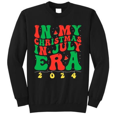 In My Christmas In July Era Groovy Xmas Summer Sweatshirt