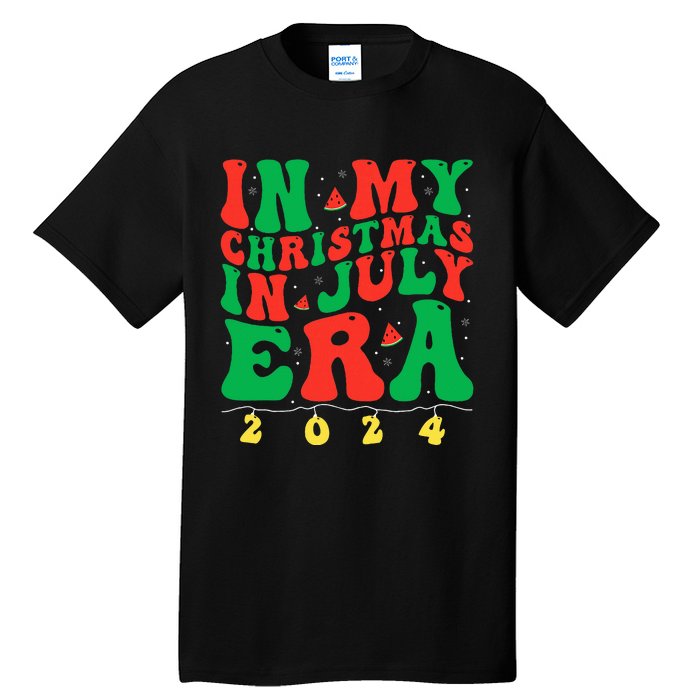 In My Christmas In July Era Groovy Xmas Summer Tall T-Shirt