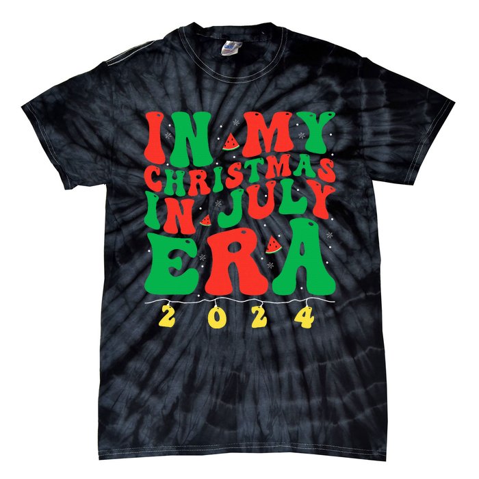 In My Christmas In July Era Groovy Xmas Summer Tie-Dye T-Shirt