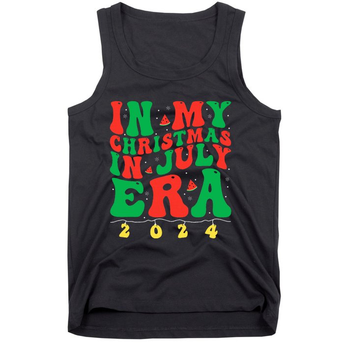 In My Christmas In July Era Groovy Xmas Summer Tank Top