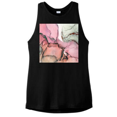 Ink Modern Contemporary Art Painting Ladies PosiCharge Tri-Blend Wicking Tank