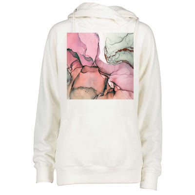 Ink Modern Contemporary Art Painting Womens Funnel Neck Pullover Hood