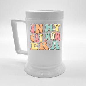 In My Cat Mom Era For Kitten Lover Mama Funny Groovy Retro Cute Gift Beer Stein