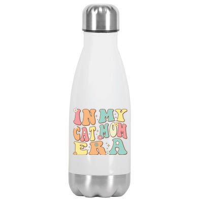 In My Cat Mom Era For Kitten Lover Mama Funny Groovy Retro Cute Gift Stainless Steel Insulated Water Bottle