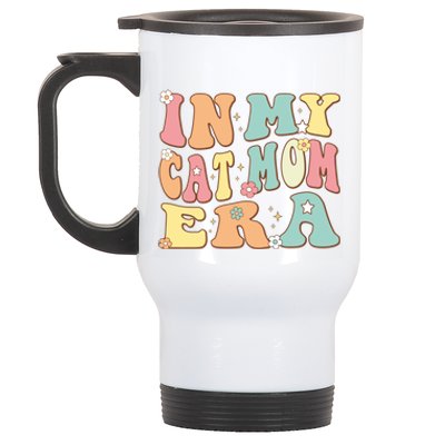 In My Cat Mom Era For Kitten Lover Mama Funny Groovy Retro Cute Gift Stainless Steel Travel Mug