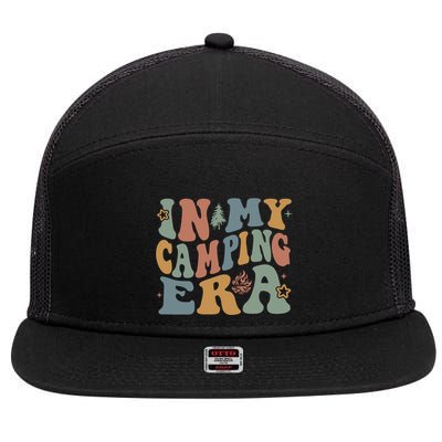 In My Camping Era Retro Wavy Groovy Style For Camper Gift 7 Panel Mesh Trucker Snapback Hat