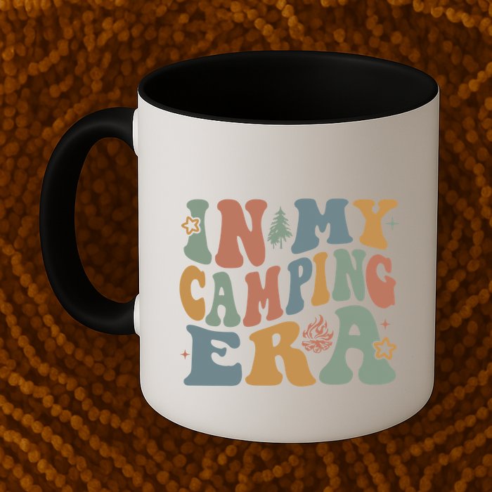 In My Camping Era Retro Wavy Groovy Style For Camper Gift Mug