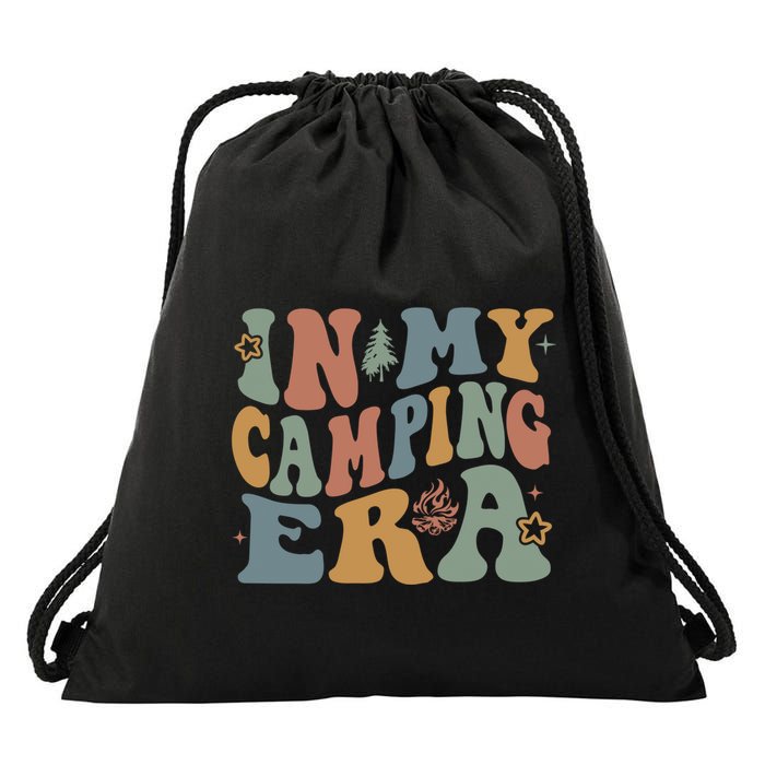 In My Camping Era Retro Wavy Groovy Style For Camper Gift Drawstring Bag
