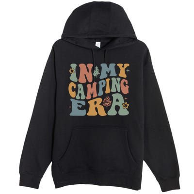 In My Camping Era Retro Wavy Groovy Style For Camper Gift Premium Pullover Hoodie