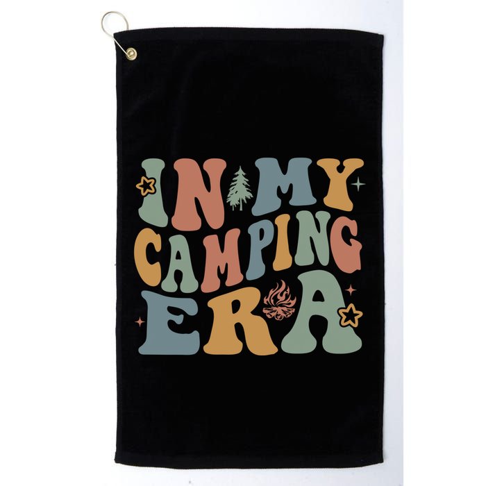 In My Camping Era Retro Wavy Groovy Style For Camper Gift Golf Towel