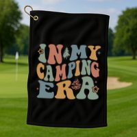 In My Camping Era Retro Wavy Groovy Style For Camper Gift Golf Towel
