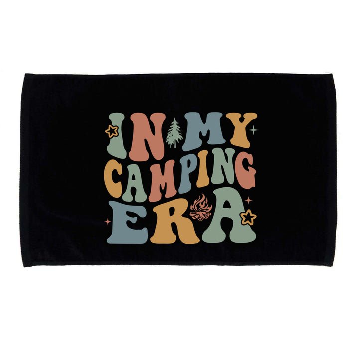 In My Camping Era Retro Wavy Groovy Style For Camper Gift Microfiber Hand Towel