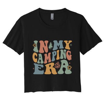 In My Camping Era Retro Wavy Groovy Style For Camper Gift Crop Top