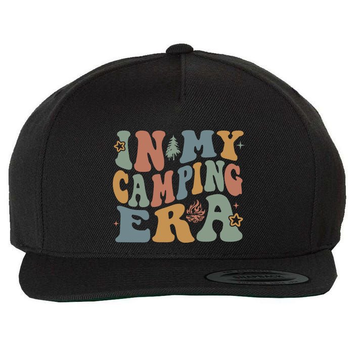 In My Camping Era Retro Wavy Groovy Style For Camper Gift Wool Snapback Cap
