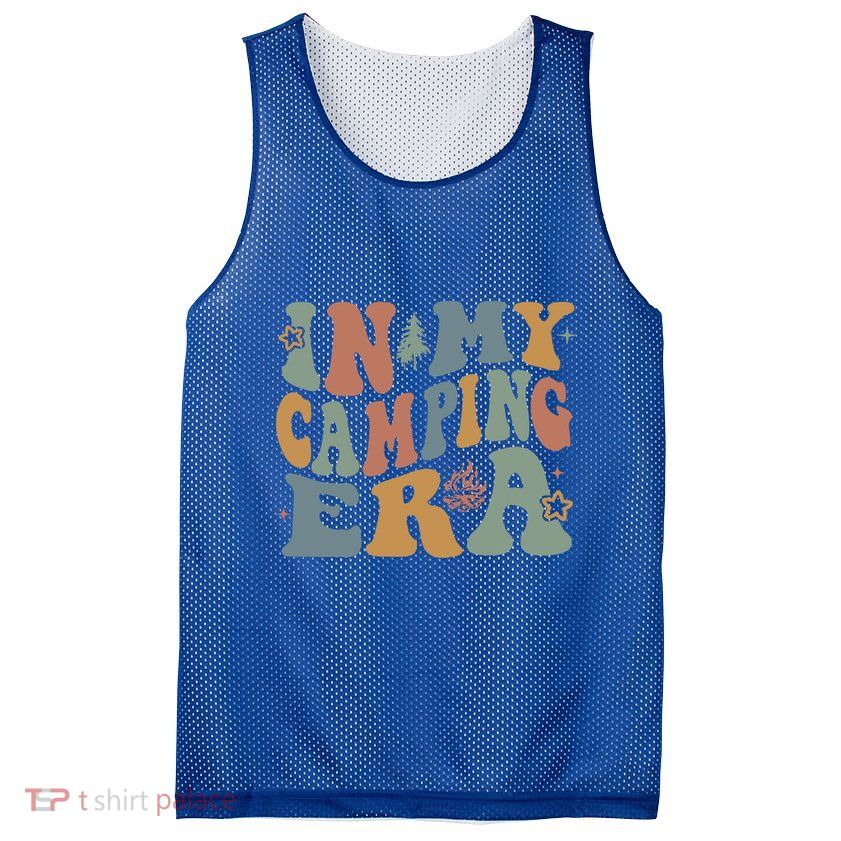 In My Camping Era Retro Wavy Groovy Style For Camper Gift Mesh Reversible Basketball Jersey Tank