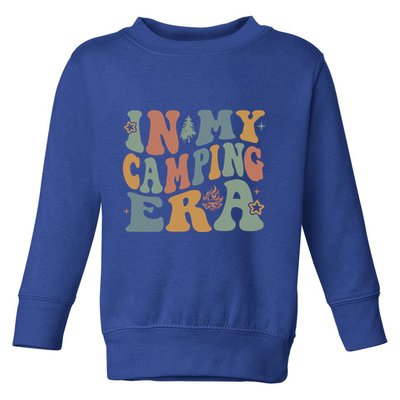 In My Camping Era Retro Wavy Groovy Style For Camper Gift Toddler Sweatshirt