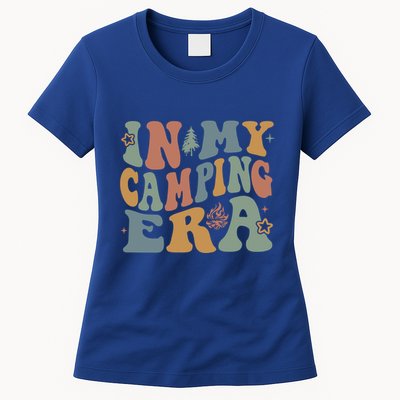 In My Camping Era Retro Wavy Groovy Style For Camper Gift Womens T-Shirt