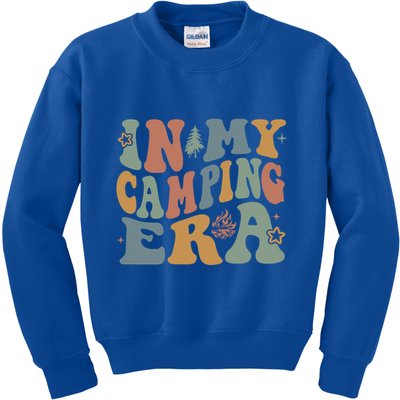 In My Camping Era Retro Wavy Groovy Style For Camper Gift Kids Sweatshirt