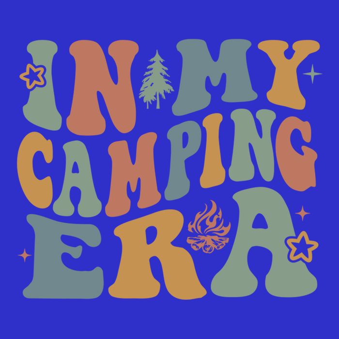 In My Camping Era Retro Wavy Groovy Style For Camper Gift Short Acrylic Beanie