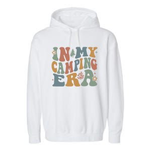 In My Camping Era Retro Wavy Groovy Style For Camper Gift Garment-Dyed Fleece Hoodie