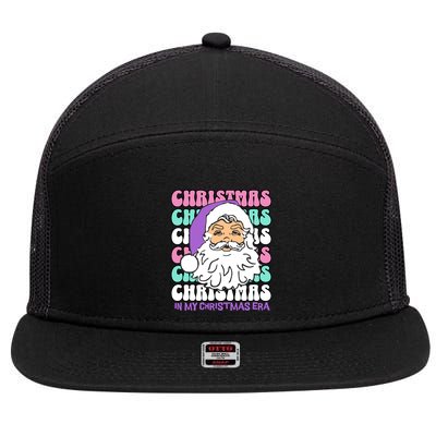 In My Christmas Era Print Gift 7 Panel Mesh Trucker Snapback Hat