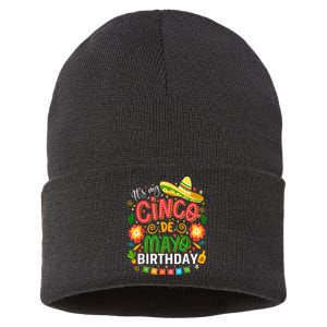 ItS My Cinco De Mayo Birthday Funny Cinco De Mayo Birthday Sustainable Knit Beanie